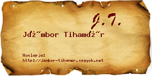 Jámbor Tihamér névjegykártya